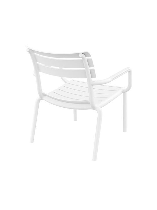Outdoor Chair Polypropylene Paris Lounge White 20x70x91cm