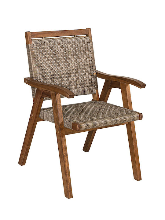 Outdoor Wooden Chair Natural 63x57x90cm
