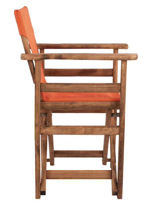 Director's Chair Wooden Walnut / Orange 1pcs 57x54x88.5cm.