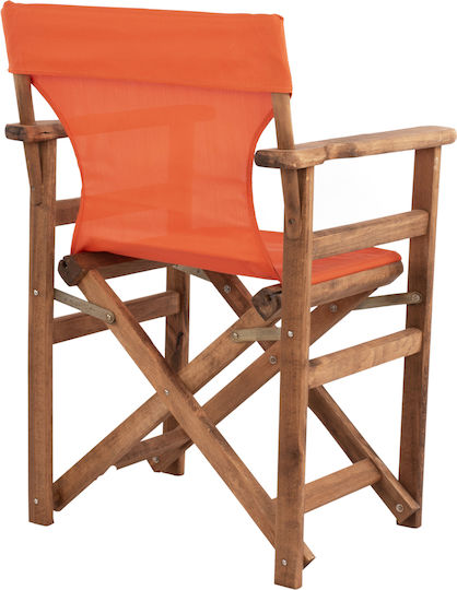 Director's Chair Wooden Walnut / Orange 1pcs 57x54x88.5cm.