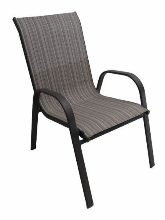 Outdoor-Stuhl Metallisch CH-ZS6420BL-MBL Schwarz 54x73x95εκ.