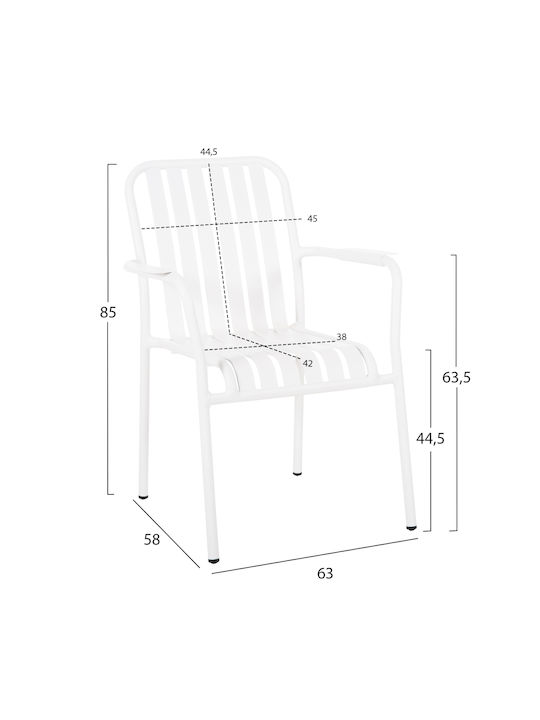 Scaun De Exterior Din Aluminiu Rachel Alb 63x58x85 Cm