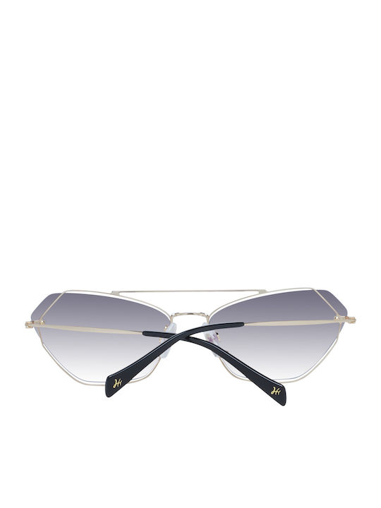 Ana Hickmann Women's Sunglasses with Gold Metal Frame and Gray Gradient Lens HI3111 04A