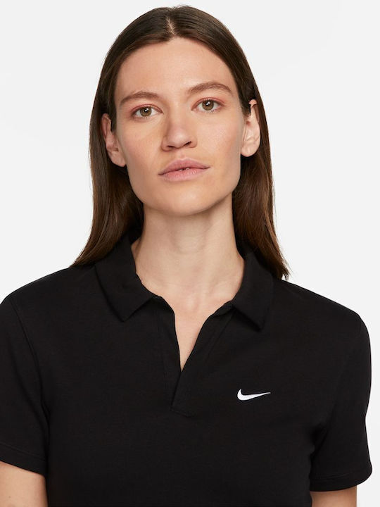 Sportswear Women's Sports Polo Blouse Short Sleeve Black