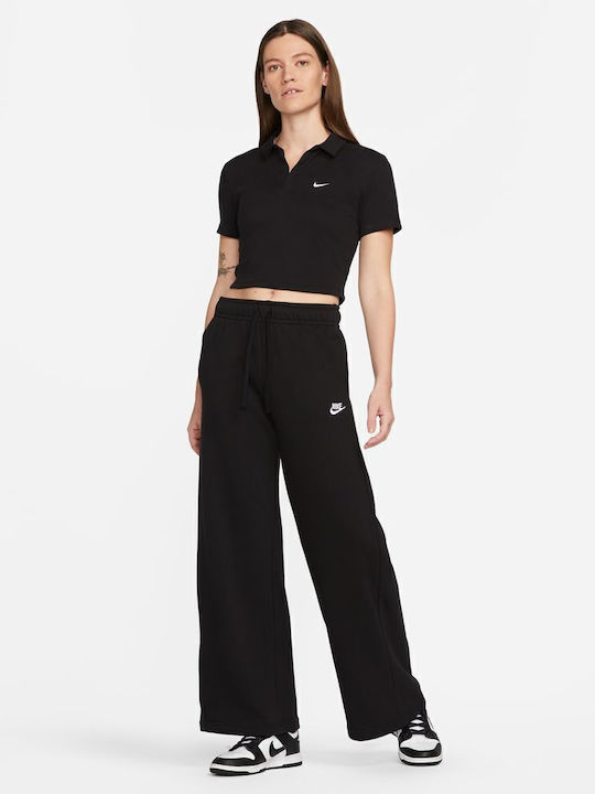 Sportswear Women's Sports Polo Blouse Short Sleeve Black