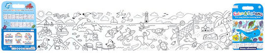 Coloring Book 1.5m Length Double-Sided Color-A-Loong Underwater Adventure