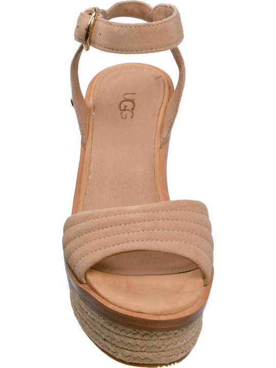 Ugg Australia Laynce Γυναικεία Πέδιλα σε Μπεζ Χρώμα