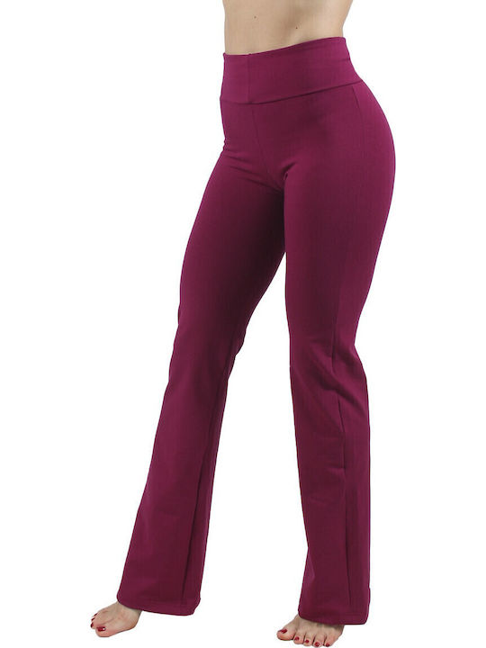 Women's Long High Waist Purple Leggings