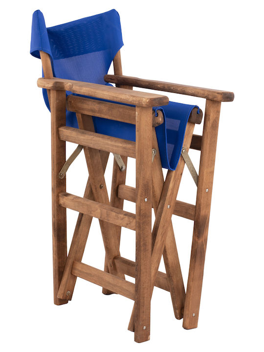 Director's Chair Wooden Walnut / Blue 57x54x88.5cm