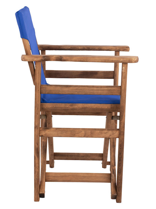 Director's Chair Wooden Walnut / Blue 57x54x88.5cm