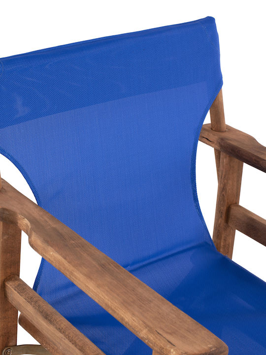 Director's Chair Wooden Walnut / Blue 57x54x88.5cm