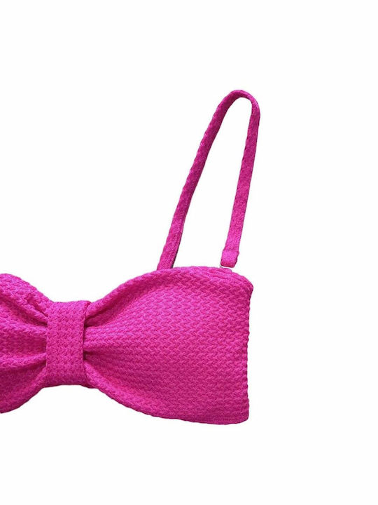 Blu4u Strapless Bikini with Detachable Straps Fuchsia