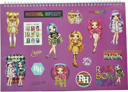 Gim Μπλοκ Ζωγραφικης 23χ33 40 Φυλλα + Stickers Rainbow High 363-51416