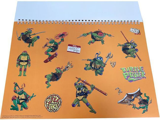 Gim Zeichenblock 23x33 40 Blätter + Ninja Turtles Film Aufkleber 334-27416