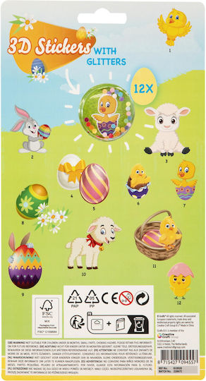 Grafix Αυτοκόλλητα Happy Easter 12τμχ