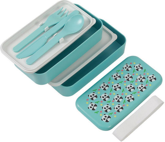I-Total Panda Set de mâncare pentru copii din plastic Izoterma Turcoaz x x 9.5buc