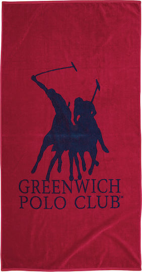Greenwich Polo Club Beach Towel Cotton Red 170x90cm.