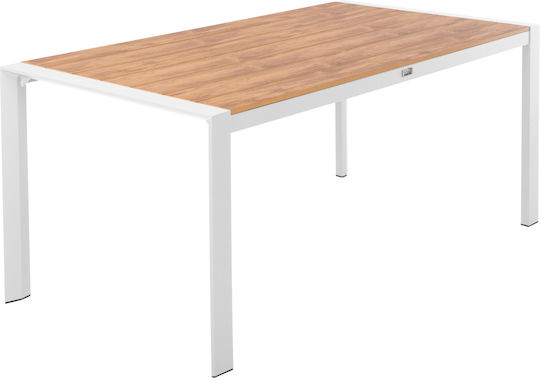 Masa pentru spații exterioare Aluminiu Goya Alb 160x80x75buc
