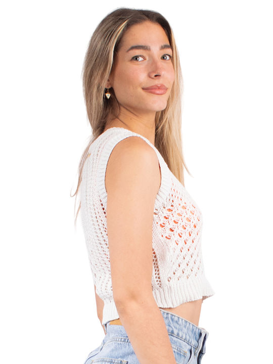 Combos Knitwear Damen Sommer Bluse White