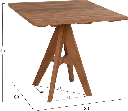 Garten- und Terrassentisch 80x80x75 Freebox