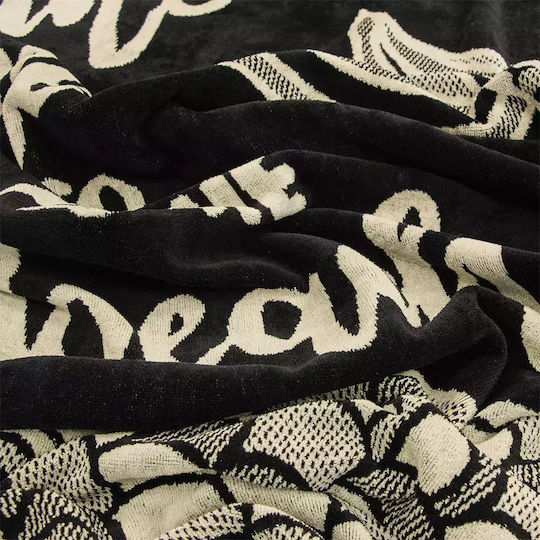 Lino Home Beach Towel Cotton Black 160x86cm.