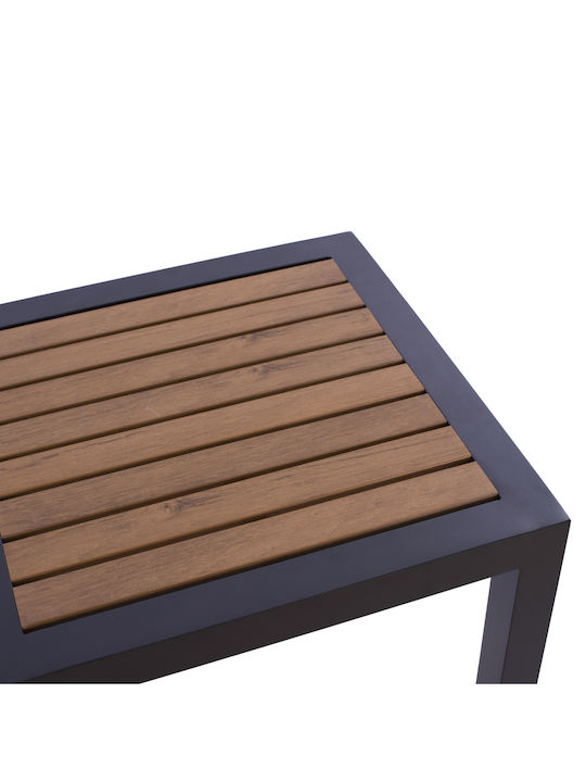 Sabra Auxiliary Outdoor Table with Polywood Surface and Aluminum Frame Gray 45x45x45.5cm