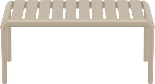 Sitting Room Table for Small Spaces Made of Polypropylene Paris Taupe 90x50x40cm