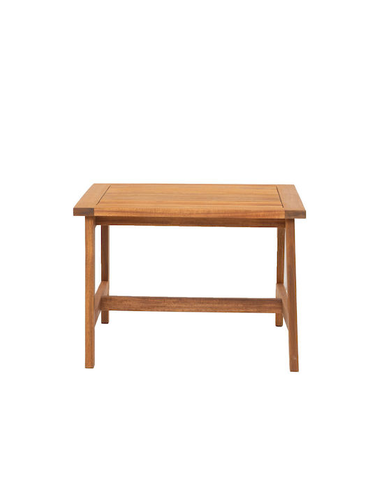 Auxiliary Table for Small Outdoor Spaces Made of Acacia Edgar Natural 55x55x55cm
