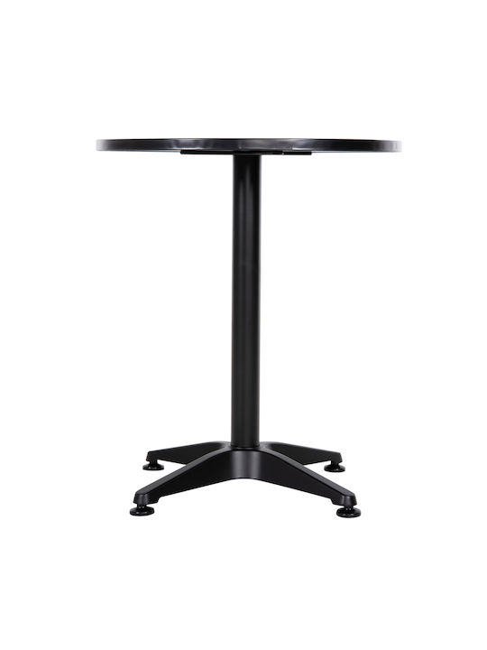 Outdoor Dinner Free Standing Metal Table Black 60x60x70cm