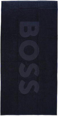 Hugo Boss Solid Πετσέτα Θαλάσσης Μπλε 80x160εκ.