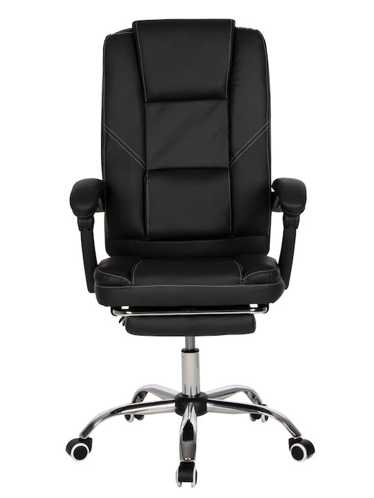 HomeMarkt Seena Reclining Office Chair with Fixed Arms Black Velvet-Black Metal HM1190.01