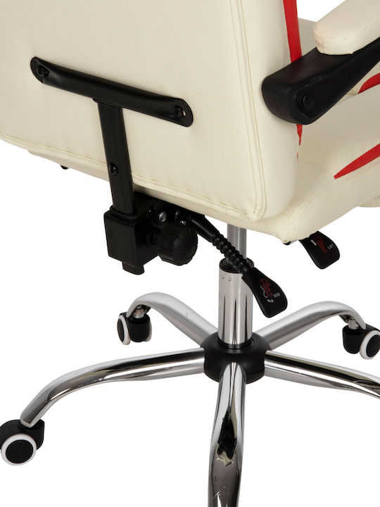 HomeMarkt SEENA Reclining Office Chair with Fixed Arms Beige-Red HM1190.03