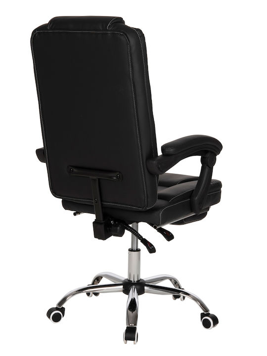HomeMarkt Seena Reclining Office Chair with Fixed Arms Black Velvet-Black Metal HM1190.01