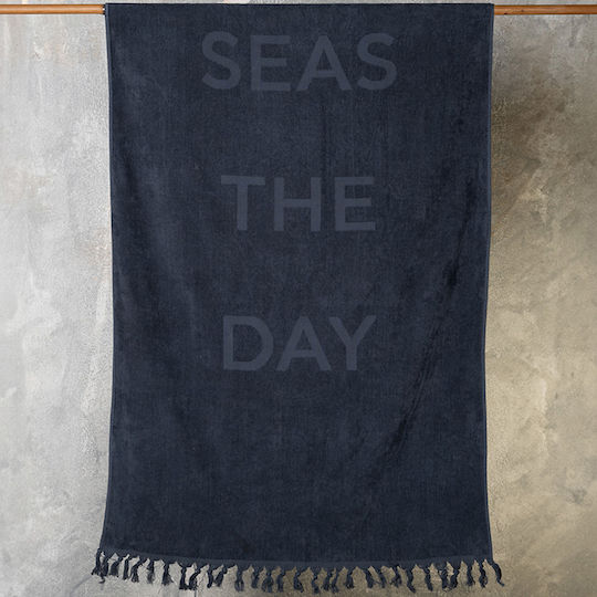 Melinen Seas The Day Cotton Gray with Fringes 160x86cm
