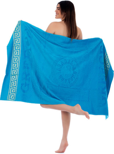 Beach Towel Cotton Turquoise 170x100cm.