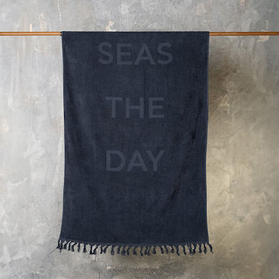 Melinen Seas The Day Strandtuch Baumwolle Gray mit Fransen 160x86cm.