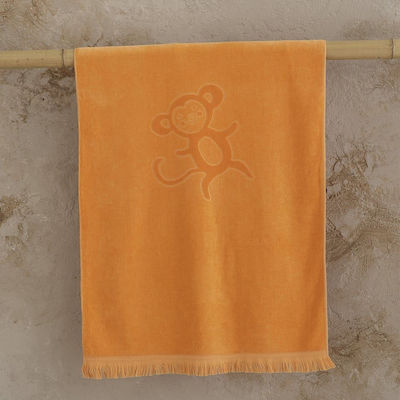 Nima Orange Cotton Beach Towel 140x70cm