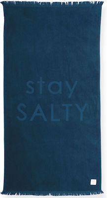 Nef-Nef Stay Salty Petrol Blue Cotton Beach Towel 170x90cm 030590
