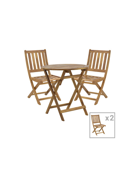 Set Sala De Mese Pentru Spații Exterioare Mici Elijie-carpuva Natural 3 Piese