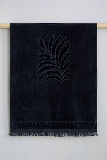 Nima Jacquard Cotton Black Beach Towel 160x90cm