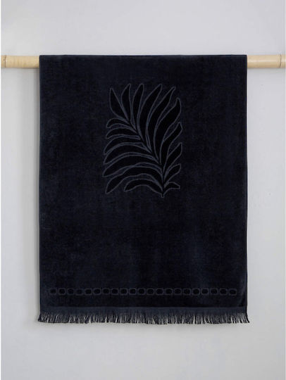 Nima Jacquard Cotton Black Beach Towel 160x90cm