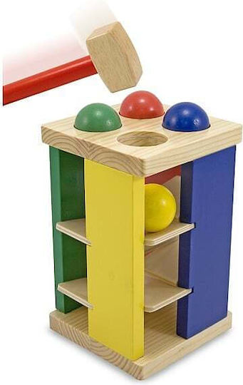 Melissa & Doug Jucărie cu Ciocan Tower Hammer din Lemn cu Sunete pentru 24++ Luni