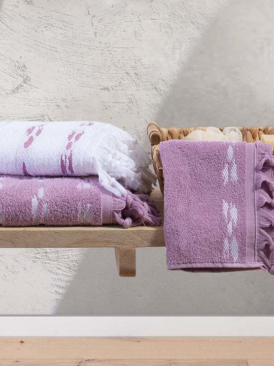 Nef-Nef Homeware 3pc Bath Towel Set 035588 Mauve Weight 500gr/m²