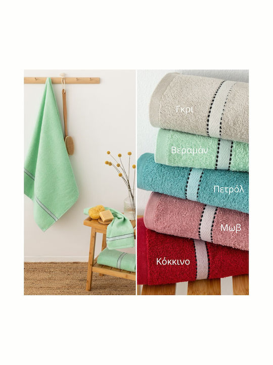 Palamaiki 3pc Bath Towel Set Elton Red Weight 450gr/m²