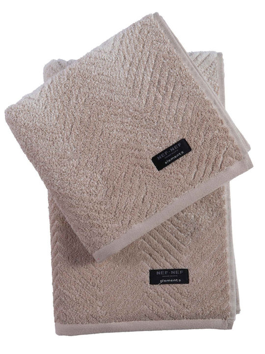 Nef-Nef Homeware Facecloth Premium Chevir 50x90cm. Beige Weight 550gr/m²