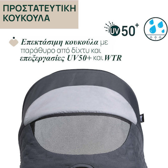 Chicco Seety Adjustable Baby Stroller Suitable for Newborn 53 Boston Grey 7kg