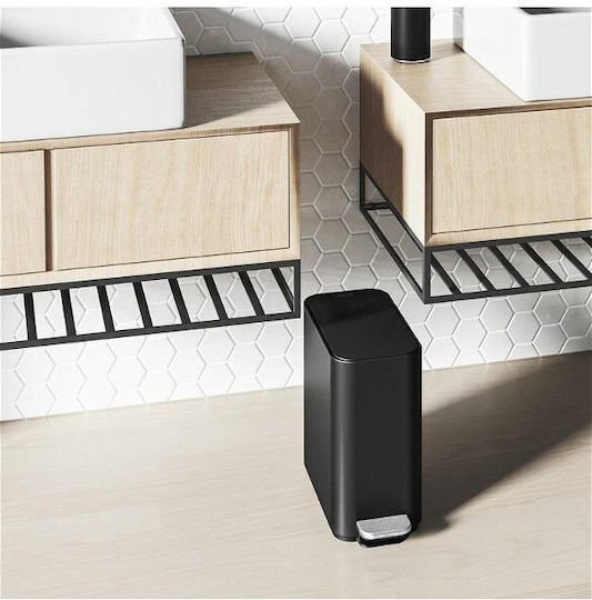 Simplehuman Inox Καλαθάκι Μπάνιου 5lt Μαύρο
