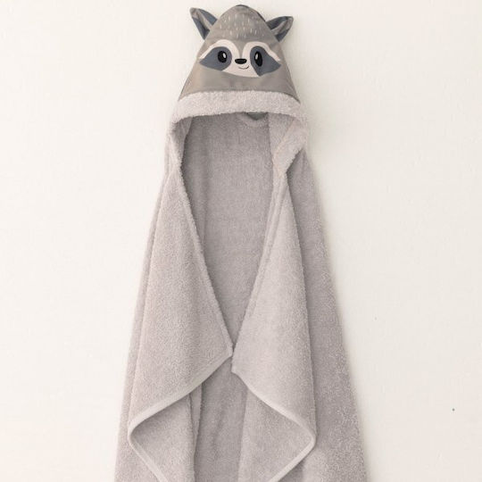 Palamaiki Racoon Kinder-Strandtuch Gray 120x70cm