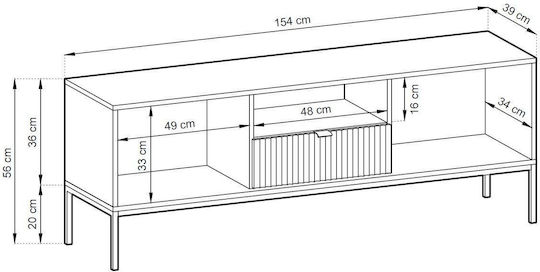 Έπιπλο Τηλεόρασης Nova Πράσινο Μ154xΠ39xΥ56cm P_Nova_TV_LAB-c