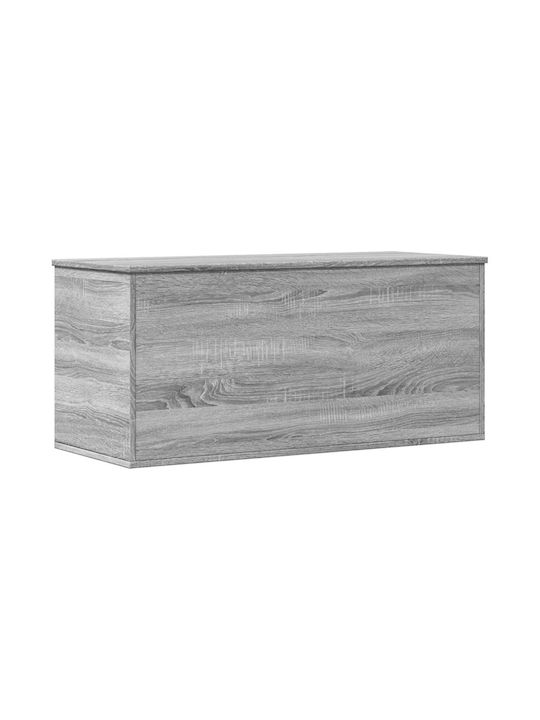 vidaXL Wooden Decorative Trunk Gray 100x42x46cm